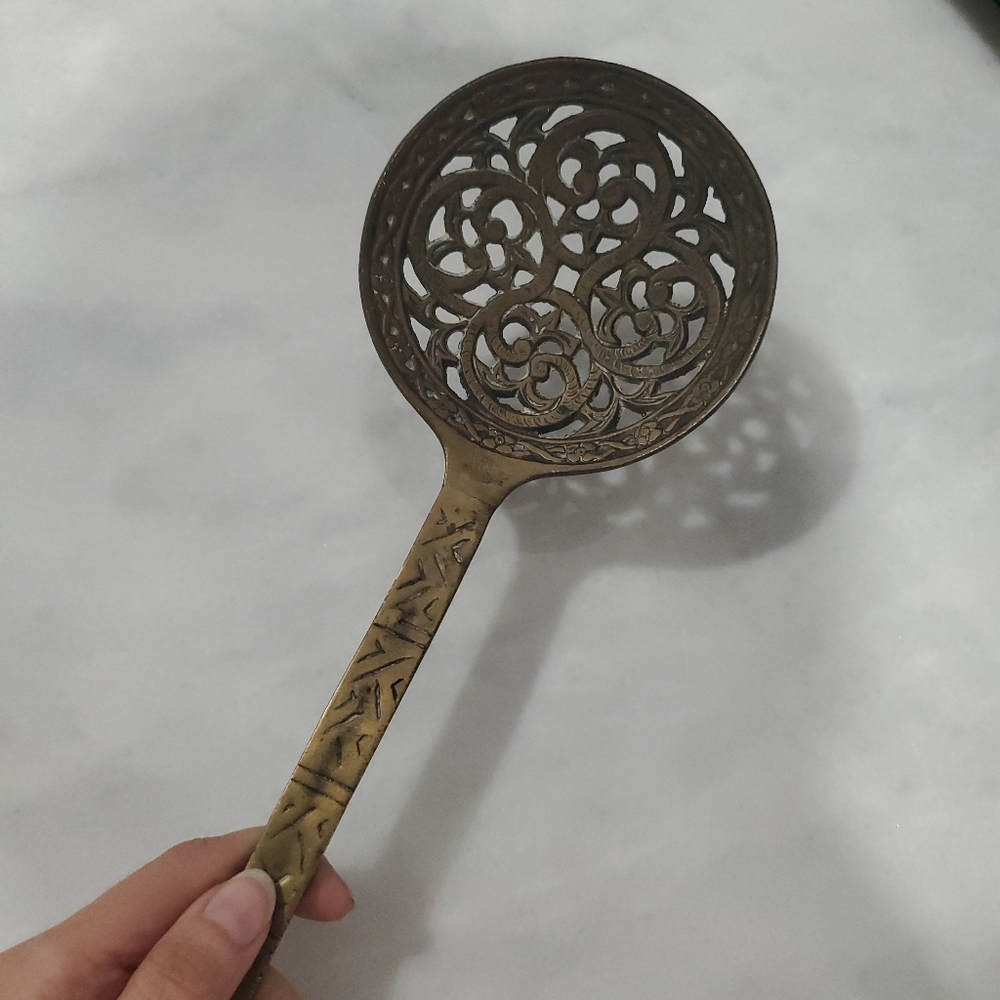 Vintage! Brass decorative Serving spoon
